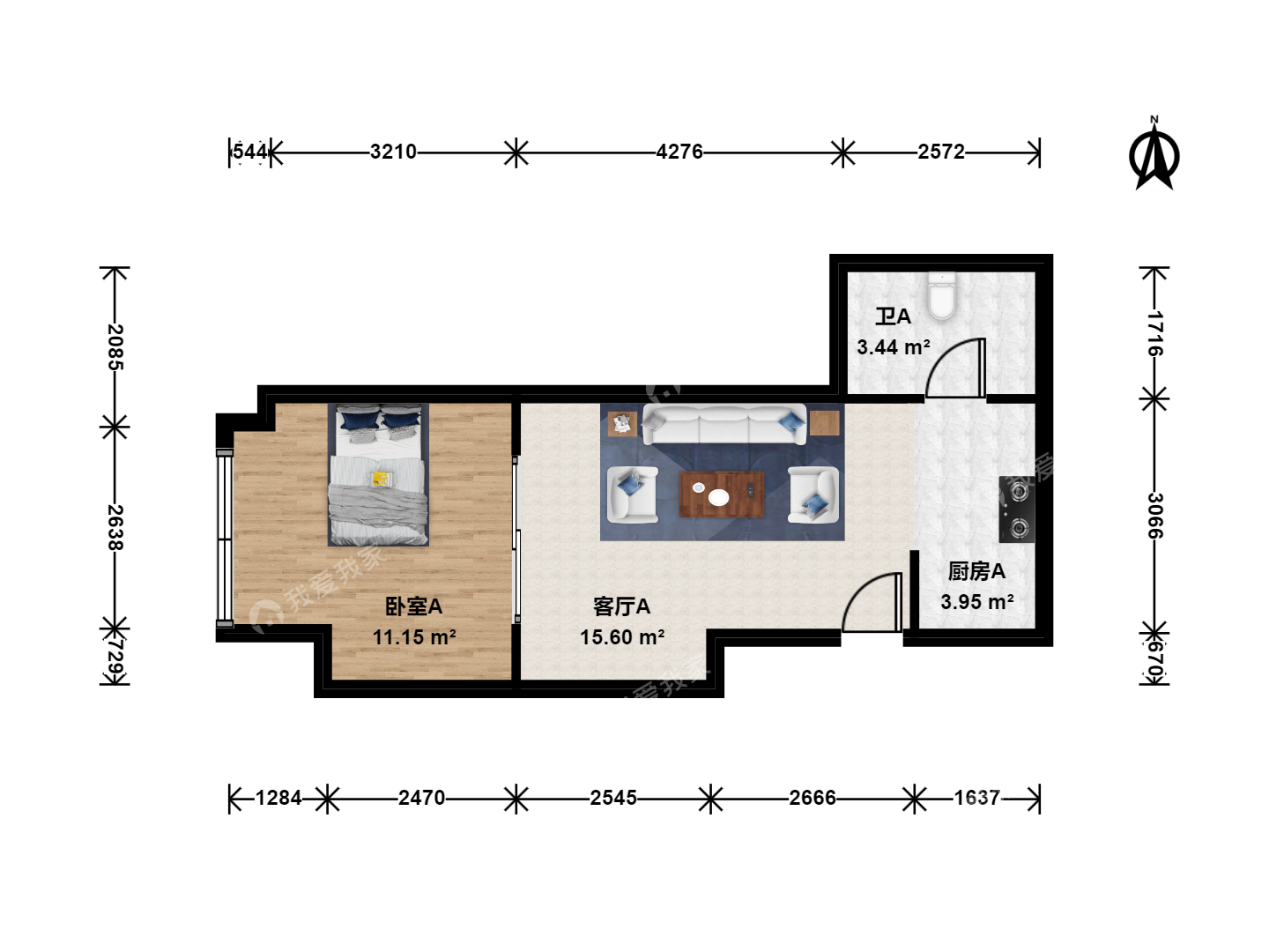 北京我爱我家整租·亦庄开发区·林肯公园·1房间