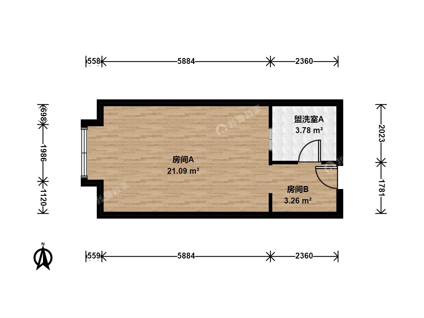 北京我爱我家整租·西三旗·上奥世纪中心·1房间