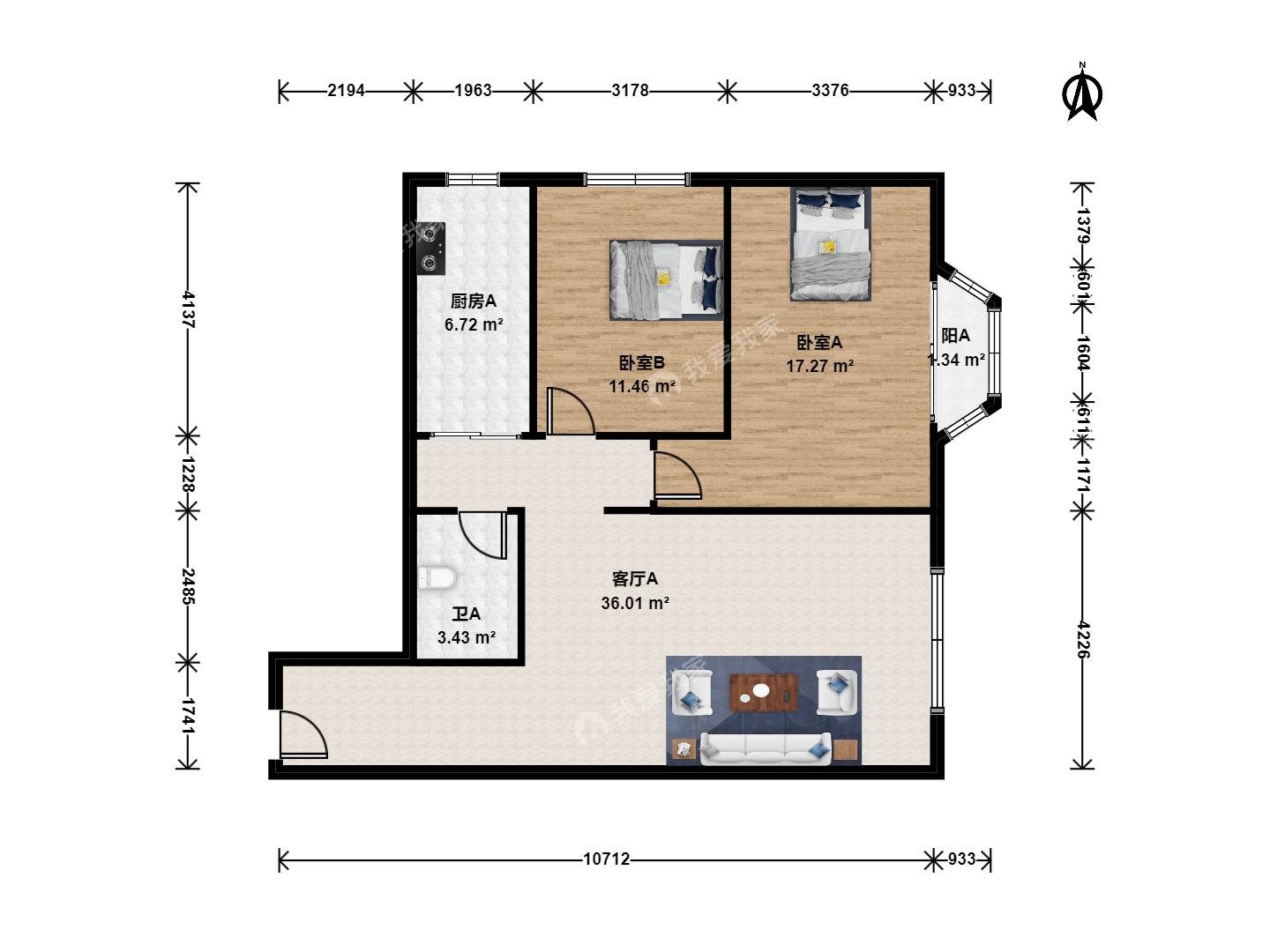 整租·万泉河·百环公寓·2室·2厅