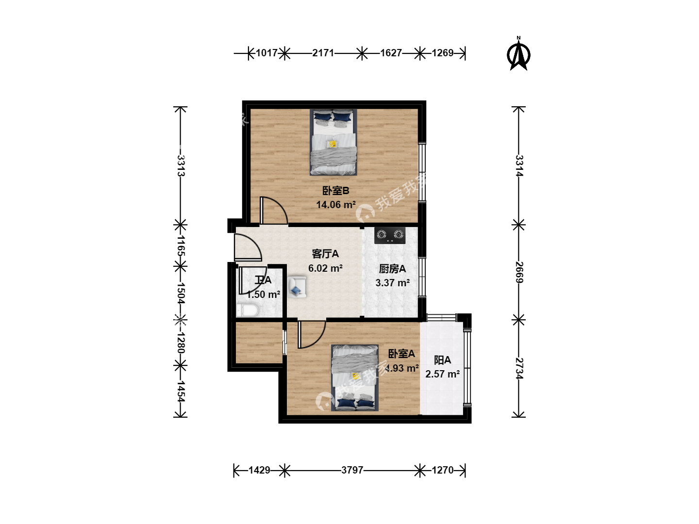 整租·崇文门·信用北里·1室·1厅
