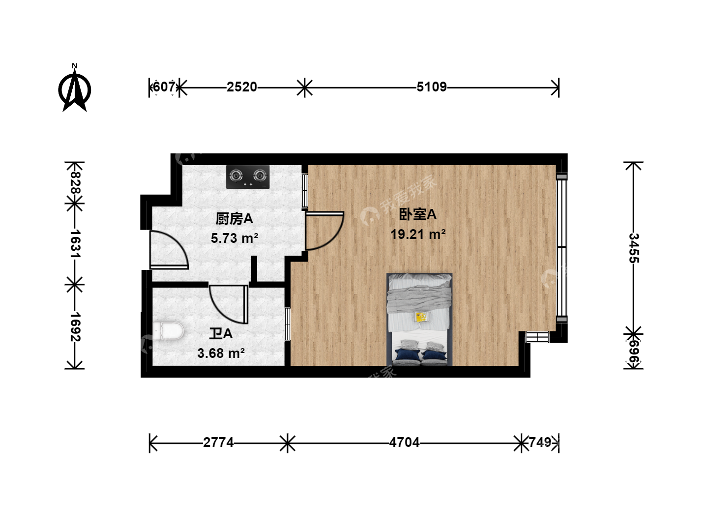 整租·工体·海晟名苑北区·1室·1厅
