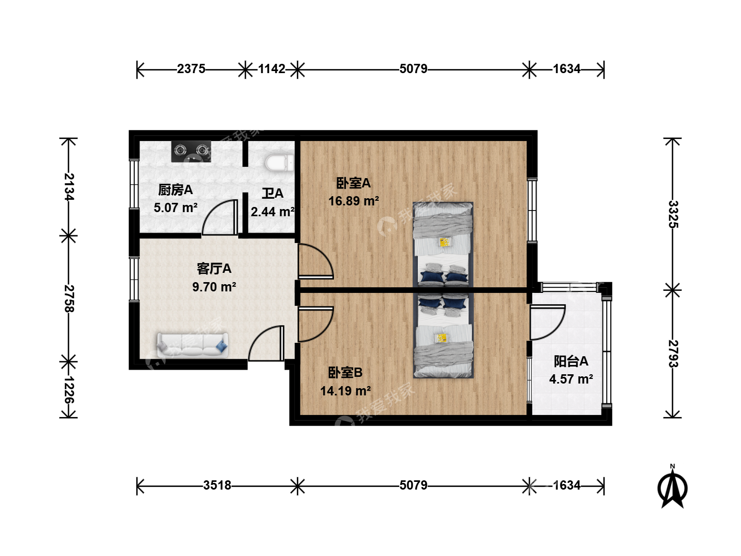 整租 · 天水 · 耶苏堂弄 · 2室1厅