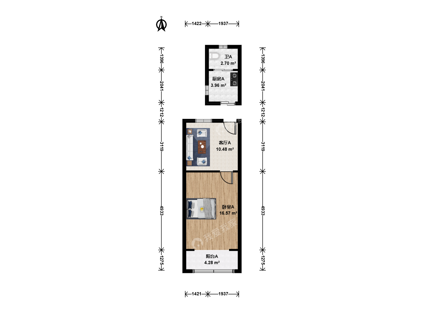 整租·文教·教工路131号·1室·1厅