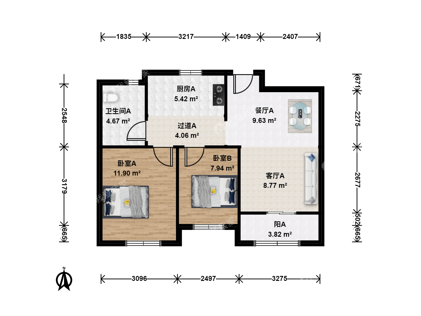 整租·奥特莱斯·江悦城·2室·1厅