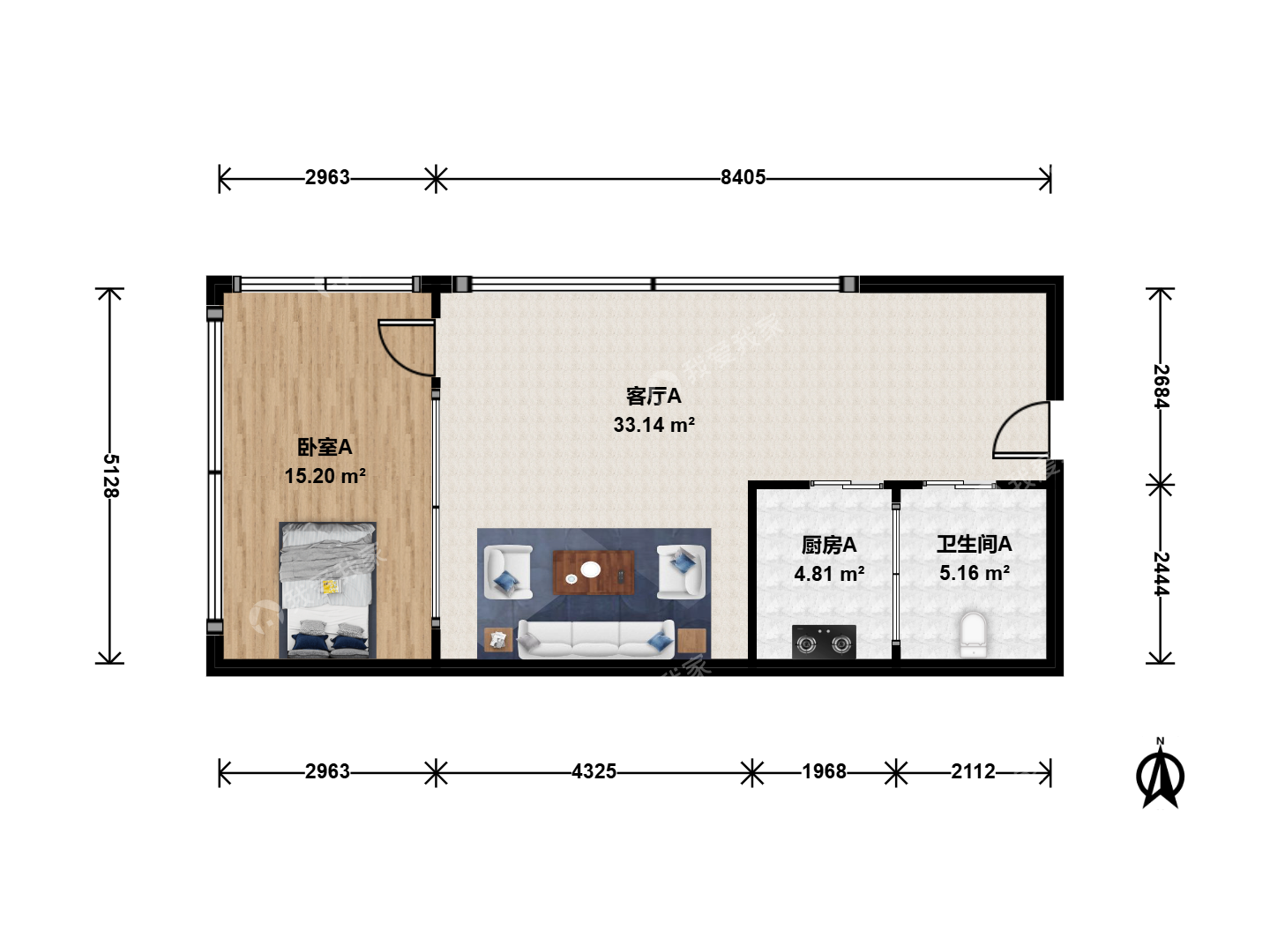 无锡我爱我家崇安 · 天安大厦 · 1房间