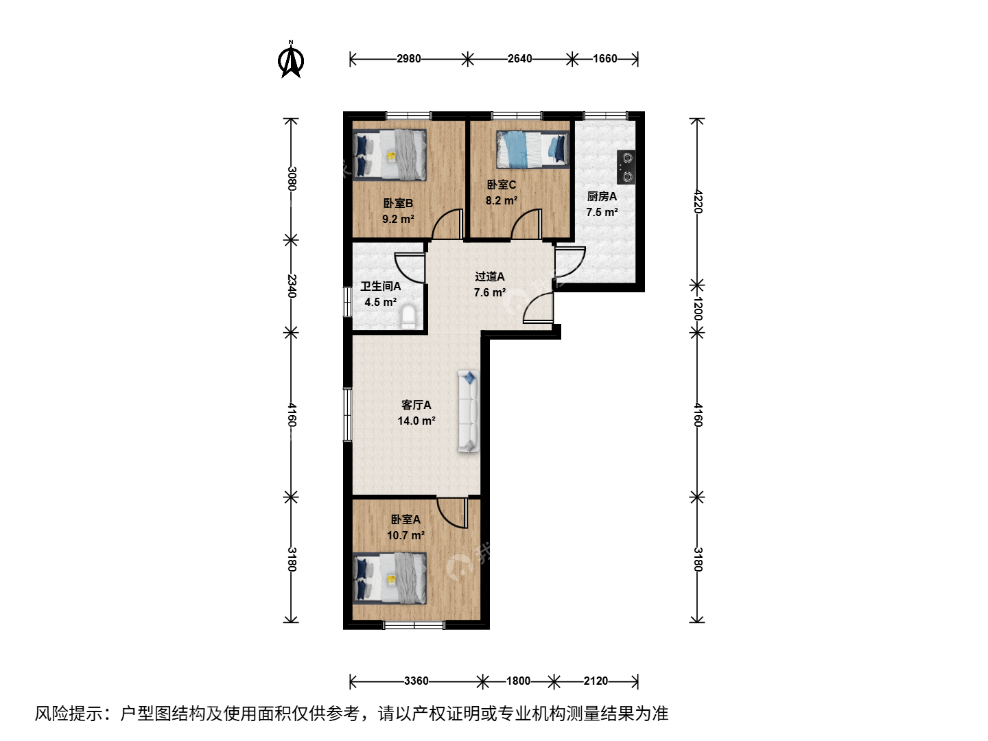 整租·房山其它·磁家务村一区25号院·3室·1厅