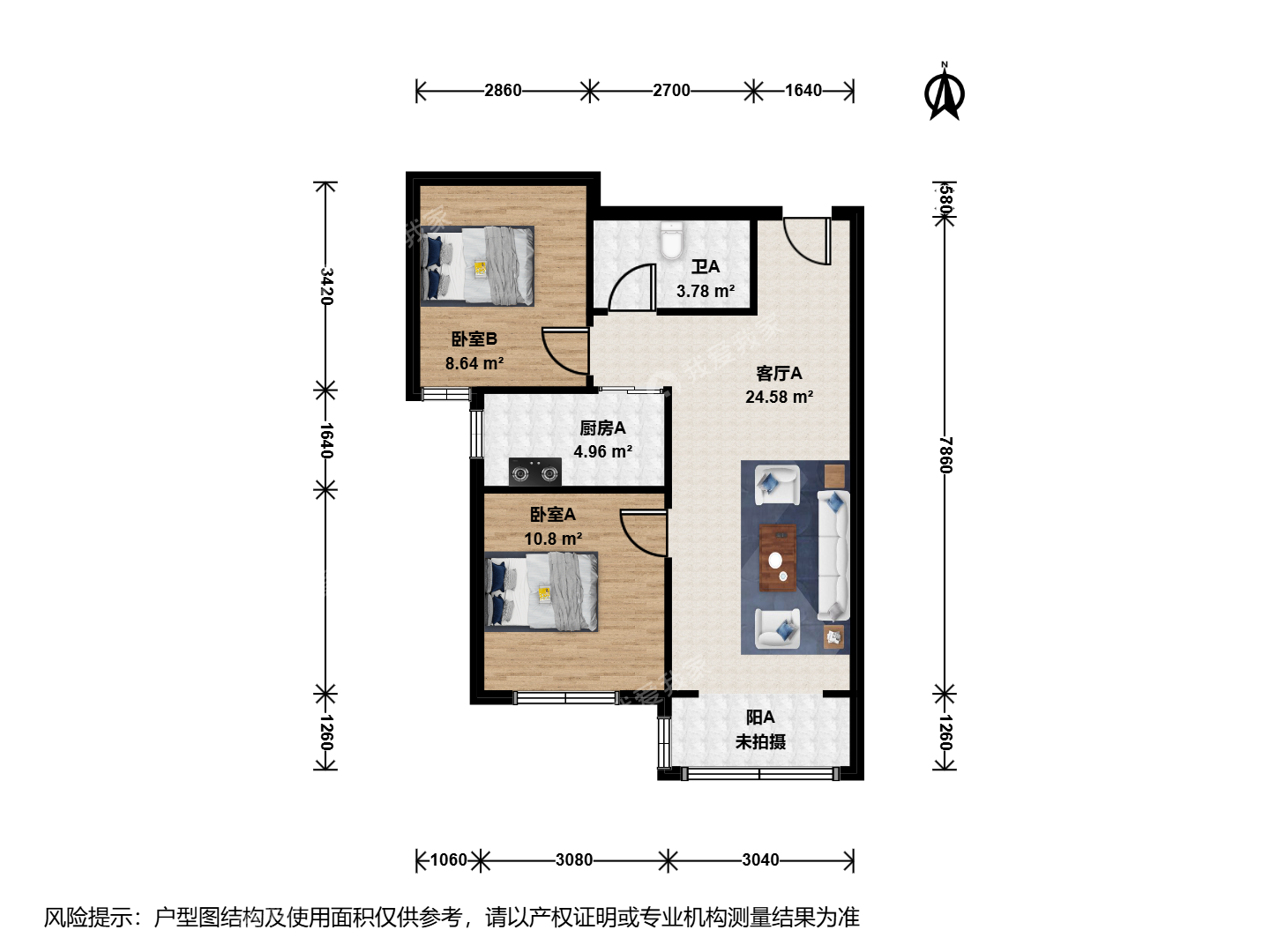 整租·立水桥·东亚奥北北区·2房间