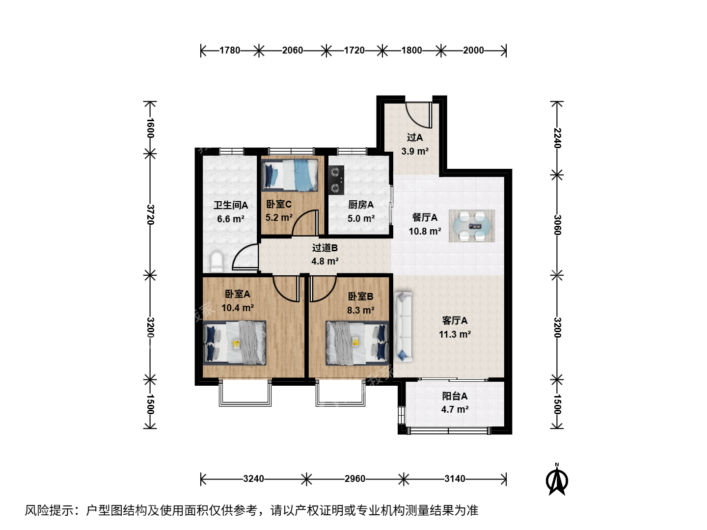 南京我爱我家整租·九龙湖·万科金域蓝湾·3室